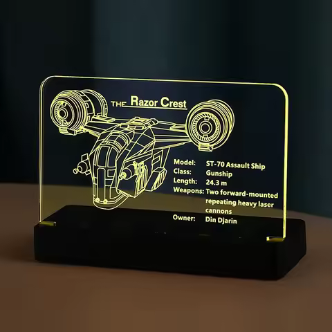 Led Light Kit For The Razor Crest 75331 Building Blocks Acrylic Display Nameplate For 75331 Stars