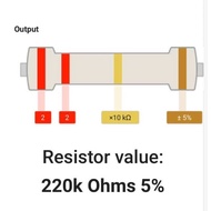 10pcs Resistor 1/4watt 0.25watt 220,000 ohm 220k ohm tolerance 5%