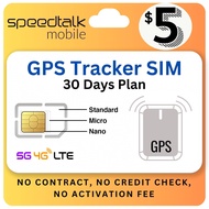 SpeedTalk Mobile Tracker SIM Card for 5G 4G LTE GSM Pet Senior Kids Car all GPS Tracking Devices | T