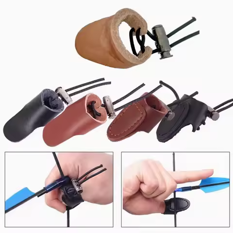 Soft Cow Leather Archery Finger Guard Finger Tip Protector Practice Archery Thumb Ring Tab Shooting 