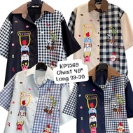 Chogo Label Cute Embroidered Plaid Shirt Chest Size 49 Inches Length 29