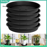 livecity|  Plastic Plant Tray Long-lasting Flower Pot Tray 5pcs Durable Plastic Plant Saucer Tray for Indoor and Outdoor Use Corrosion-resistant Flower Pot Water Tray