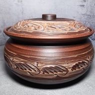 陶器大砂鍋6000毫升手工紅粘土烹飪鍋