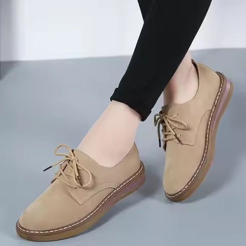 Cow Suede Leather Women Handmade Shoes Flats Oxford Ladies Sneakers Loafers Casual Shoes Moccasin Pl