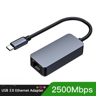 Kebeteme 2500Mbps USB C 2.5G Bên Ngoài Ethernet Gigabit loại Bộ chuyển đổi C Để Card Mạng RJ45 LAN 2