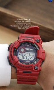 ⭕️狀態靚Frogman五代紅蛙✅- GWF-1000RD-4🔥
二手中古 CASIO G-SHOCK Master of G Frogman Series GWF-1000RD-4
-Frogman