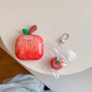 IMD 3D Stereo Foliage Apple With Keychain Headphone Case For AirPods 1 2 3 4 Pro Wireless Bluetooth 