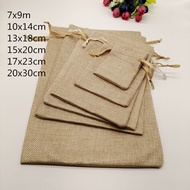 5pcs Fabric Jute Bags Gift Packaging Bag Gift Bag Drawstring Cotton Bag for Christmas Party Wedding