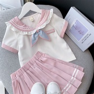 HYS uniform for kids girls Mga babaeng JK suit Batang babae summer dress JK suit college style pamba