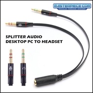 Splitter Aux Jack 3.5mm Female To Dual 3.5mm Male HiFi - Mic And Audio - HP Headset To Audio Desktop PC/ Audio Splitter Cable Jack 1 Female To 2 Male Headset Mic Jack 3.5mm High Quality