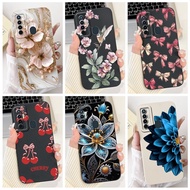 For Tecno Camon 17 CG6 CG6j Casing Popular Flower Bowknot Soft Silicone Black Cover For Tecno Camon 