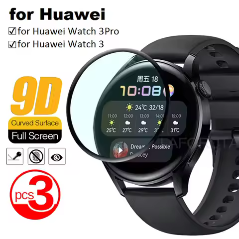 3Pcs for Huawei Watch 3 Pro Full Curved Screen Protector Soft Protective Film Cover for Huawei Watch