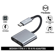 Mcdodo Original 60W PD USB C To Dual Type-C 1 to 2 Splitter Headphone Digital Audio Adapter DAC HIFI