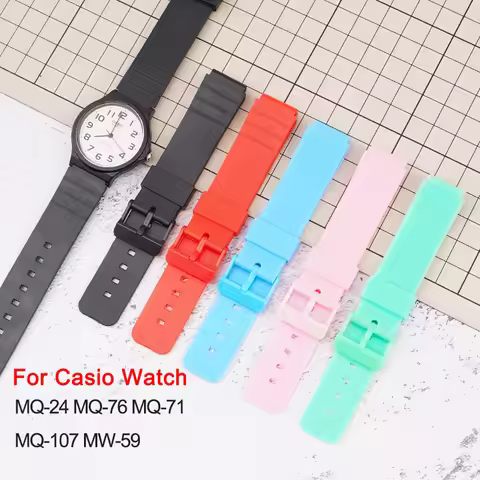 16MM Resin Rubber Strap For Casio Watch MW-59 MQ-24 MQ-27 MQ-76 MQ-71 MQ-107 Replace Wristband Color