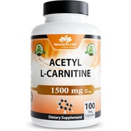 NaturaLife Labs Acetyl L-Carnitine (ALCAR) 1500 mg per Serving – 100 Capsules – Non-GMO, Gluten-Free
