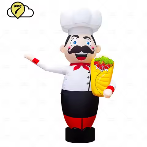 3M New Inflatable Advertising Restaurant Chef Man Sandwish Fast-Food Shop Balloon Air Dancers Tacos 