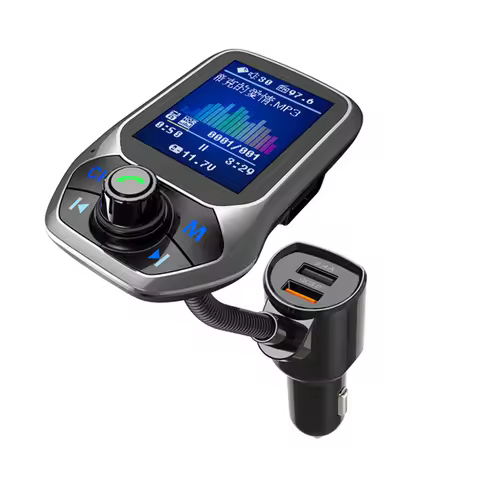 Car FM Transmitter 1.8" Color Bluetooth 5.0 Wireless Mp3 Player Modulator QC 3.0 Dual USB Charger Ha