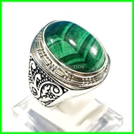 CINCIN BATU AKIK NATURAL MALACHITE MOTIF 3D