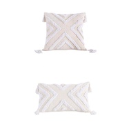 2Pcs Boho Membuang Bantal Meliputi dengan Tassels hiasan Bantal Hiasan Bantal Tenunan Tufted Bohemian Bantal Bantal untuk Katil Sofa Sofa