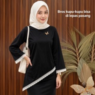 H2M Blouse Top Premium AsymmetricalWanita, Smooth, Cool, Nyam