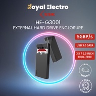 SSK HE-G3001 External Hard Drive Enclosure HDD Enclosure (up to 20TB) 3.5/2.5 inch SATA HDD/SDD