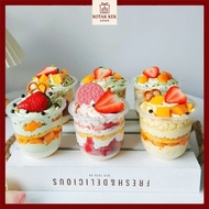 250ml/360ml/500ml U Shape Cup Transparent Plastic Mousse Cup with Lid Plastic Dessert Cup Cakes Bubb