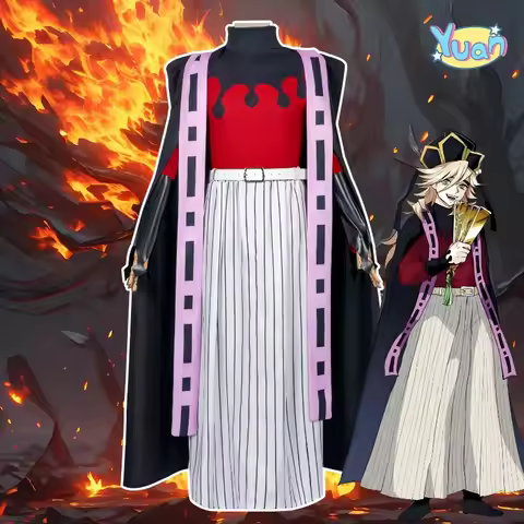 Demon Doma Douma Cosplay Costume Wig Fan Sets Kimetsu No Yaiba Outfit Halloween Anime Douma Kimono f