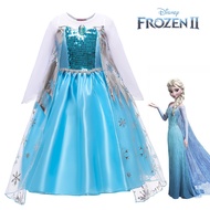 Halloween Show Dress Frozen Elsa Princess Dress Elsa Queen Dress Girls Long Sleeve Elsa Dress