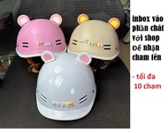 Nón bảo hiểm cá heo kèm phụ kiện tai và cham chữ cute