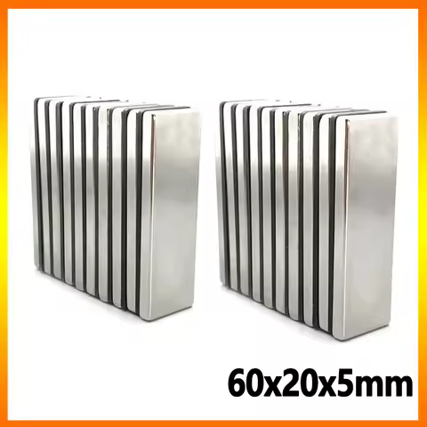 60x20x5mm Magnet 1/2/5/10/20pcs Square Block Shape Office Fridge Garage Refrigerator Whiteboard Craf