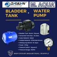 M. Aqua 1/2HP JET Waterpump with Dayuan Horizontal Bladder/Butyl Rubber Diaphragm Tank (SET)