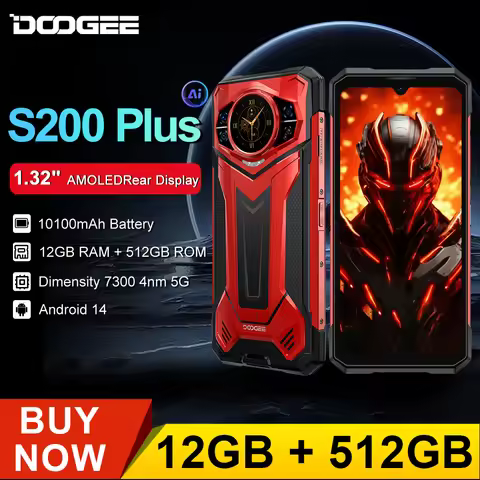 DOOGEE S200 Plus 5G Rugged Phone 6.72” FHD+ 120Hz IPS Dimensity 7300 12GB+512GB 10100mAh Battery 100