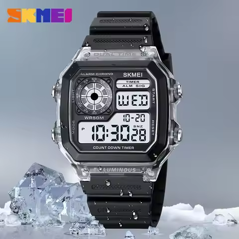 SKMEI Transparent Case Ice Feeling Outdoor Sports Student Electronic Watch Waterproof Men's and Wome