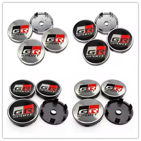 4Pcs GR Sport Emblem Stickers Wheel Center Cap Car Rims Hubcaps Cover - Auto Accessory for Vehicle W
