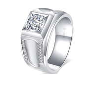 Moissanite Forever Classic 5MM (0.5CT Diamond Equivalent Weight) Engagement Rings For Men Wedding En