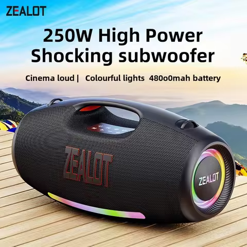 Zealot-S89 Portable Bluetooth Speaker 250W StormBox Blast Outdoor Wireless Speaker IPX6 Waterproof P