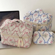 Three Styles Bow Flower Cosmetic Bag Cotton Cosmetic Bag Large Bag Capacity Toiletry T9P0