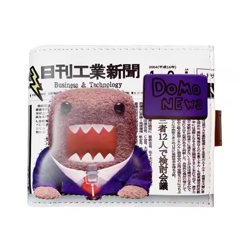 Cute Domo Kun Wallet Purse Leather Small Short Wallets for Women Men Cartoon Anime 3D Kawaii Purses 