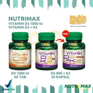 Nutrimax Vitamin D3 1000 iu 60 / Vitamin D3 800 iu + K2 30