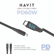 HAVIT HVCB-CB6254 PD60W USB-C to USB-C Visual Charging Cable 1 Metre