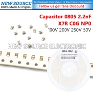 [20pcs] 0805 2.2nF ±10% ±5% 100V 200V 250V 50V X7R C0G NP0 SMD Chip Multilayer Ceramic Capacitor New
