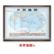 XY！World Map China Map World Wall Map Wooden Frame Provinces and Cities New Office Decorative Painting Wall Painting Cus