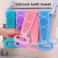 Bath Towel Silicone Rubbing Towel Unisex Strong Back Rubbing Dual Side Back Scrubber Bath Towel Belt