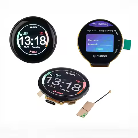 1.28" ESP32-C3 WiFi+BLE TFT LCD Module IPS Round Display ESP32-2424S012 240x240 GC9A01 Touch Screen 