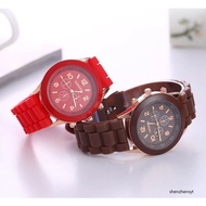 Geneva Unisex Silicone Jelly Gel Quartz Analog Sports Wrist Watch Ladies Classic Gel Silicone Jelly 