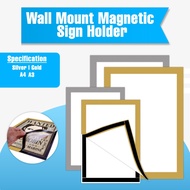 𝐀𝐝𝐡𝐞𝐬𝐢𝐯𝐞 A4 A3 Magnetic Photo Frame Magnetic Display Board Wall Stick Frame Photo Certificate Office