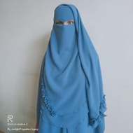 niqab aritachi / niqab v 2layer ruffle / niqab pengantin / niqab bertunang