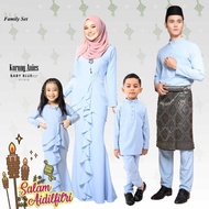 BAJU KURUNG MODEN BABY BLUE BAJU MELAYU SLIM FIT BAJU RAYA 2024 BUDAK KIDS SET FAMILY SEDONDON IBU ANAK MANIS AFC P2 NEW