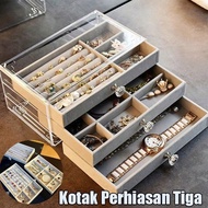 3-Tier Acrylic Jewelry Organizer – Women’s Storage Box for Rings, Bracelets, Earrings & Necklaces