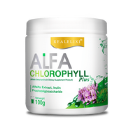 อัลฟ่า คลอโรฟิลล์ Alfa Chlorophyll Plus Fiber 100กรัม alfa chlorophyll plus REAL ELIXIR เรียลอิลิคเซ